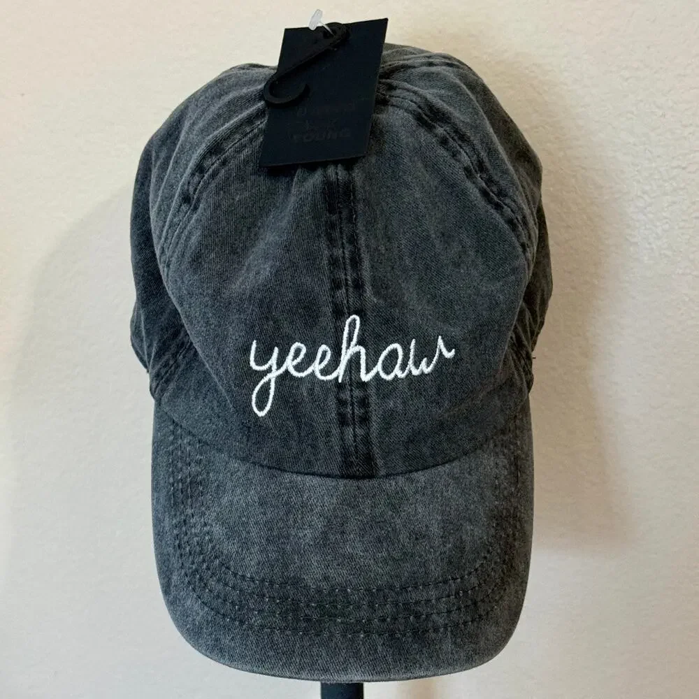 NWT Yeehaw embroidered baseball trucker cap adjustable strap back 100% Cotton